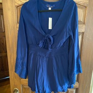 Navy romper with cutouts